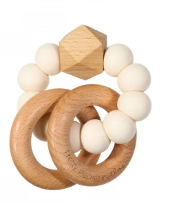 Pretty Please Teethers Ivory Sawyer Xl Teething Ring Rattle Toy Toys