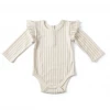 Pehr Bodysuits Petal Stripe Ruffle Long Sleeve Onesie