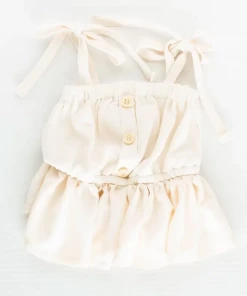 Bailey's Blossoms Ivory Peplum Tie Top