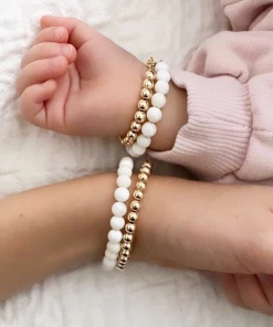 Little Lunds Co White Bubble Stone Bracelet