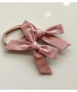 Mae + Skye Headwear Old Rose Petite Schoolgirl Bow Hair Clip