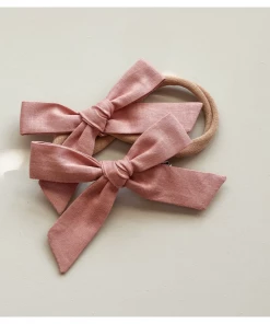 Mae + Skye Old Rose Petite Schoolgirl Bow Nylon Headband Headwear