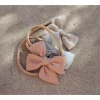 Mae + Skye Headwear Pink Crepe Mini Pinwheel Bow Nylon Headband