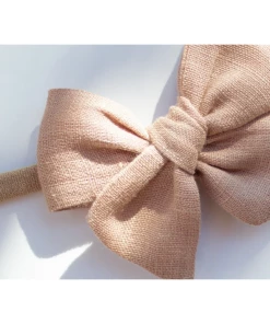 Mae + Skye Headwear Pink Crepe Mini Pinwheel Bow Nylon Headband