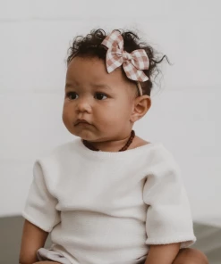 Mae + Skye Headwear Toffee Check Mini Pinwheel Pigtail Hair Clips