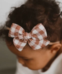 Mae + Skye Headwear Toffee Check Mini Pinwheel Pigtail Hair Clips