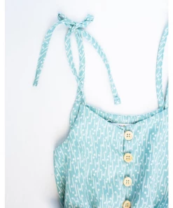 Bailey's Blossoms Mint Tie Strap Ruffle Romper