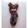 Dark Navy Ribbed Zip Up Minikane Sleeper With Puffs Dolls + Plushies