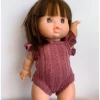 Plum Romper Ruffle Sleeve Minikane Clothing