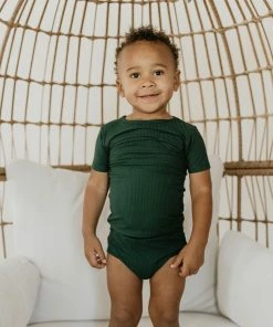 Joss + J Emerald Ribbed Bamboo Short Sleeve Pocket Tee Tops