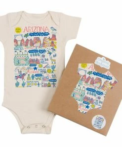 Morado Design Arizona Map Natural Organic Onesie Bodysuits