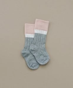 Olivia J Mauve + Cream + Grey Socks