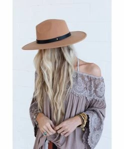 J+j Brown Venice Wide Brim Hat