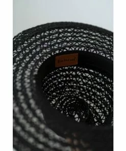 J+j Black Whimsy Straw Hat