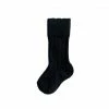 Olivia J Black Ribbed Knee High Scalloped Socks Footwear