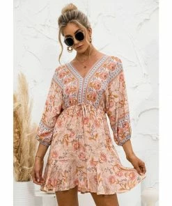 J+j Orange Floral Ruffle Hem Boho Dress Dresses 11 J+j Orange Floral Ruffle Hem Boho Dress Dresses