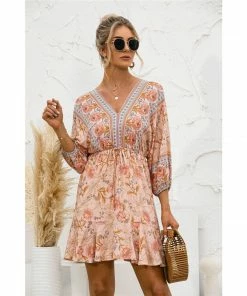 J+j Orange Floral Ruffle Hem Boho Dress Dresses 12 J+j Orange Floral Ruffle Hem Boho Dress Dresses