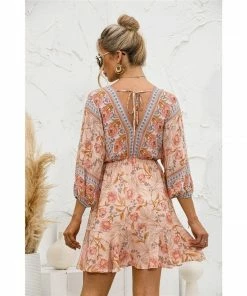 J+j Orange Floral Ruffle Hem Boho Dress Dresses 14 J+j Orange Floral Ruffle Hem Boho Dress Dresses