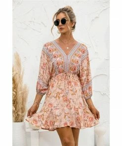 J+j Orange Floral Ruffle Hem Boho Dress Dresses 15 J+j Orange Floral Ruffle Hem Boho Dress Dresses
