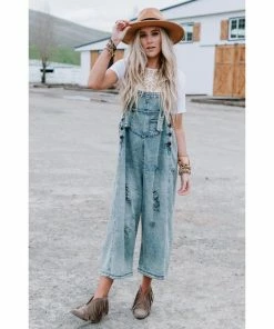 J+j Blue Slouchy Denim Overalls