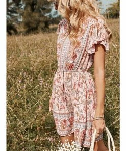 J+j Pink Butterfly Sleeve Boho Dress Dresses