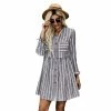 J+j Dresses Contrast Striped Buttoned Shirt Dress