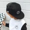 George Hats Headwear Black + White Smiley Trucker Hat