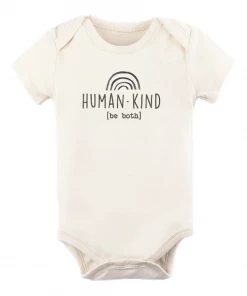 Tenth + Pine Human Kind Be Both Black + Natural Organic Onesie Bodysuits