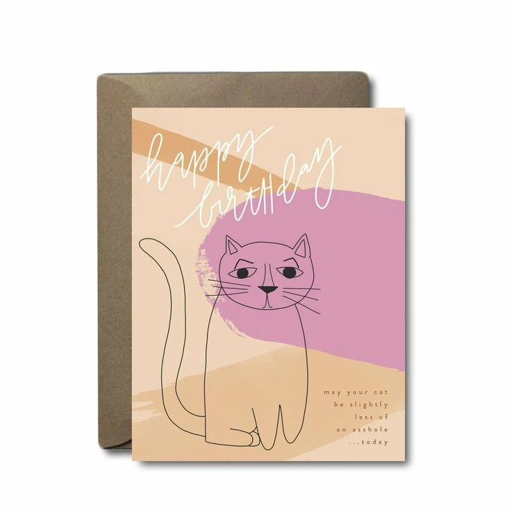 Black Lab Studio Asshole Cat Birthday Greeting Card 3 Black Lab Studio Asshole Cat Birthday Greeting Card