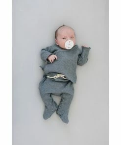 Mebie Baby Preemie + Newborn Charcoal Organic Cotton Waffle Layette Set