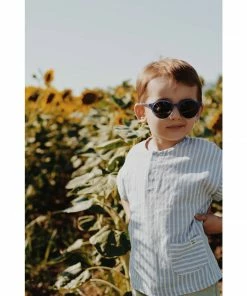 Eli + Nev Blue Cotton Striped Pocket Tee Tops