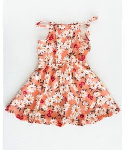 Bailey's Blossoms Coral + White Floral Tie Dress Dresses