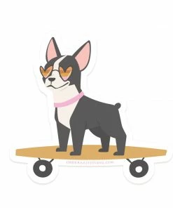 Onderkast Dog On A Skateboard Sticker