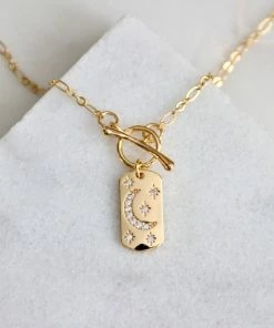 Mesa Blue Moon + Stars Rectangle Toggle Necklace