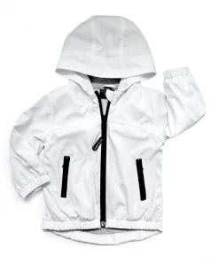 Little Bipsy White Pullover Windbreaker Outerwear