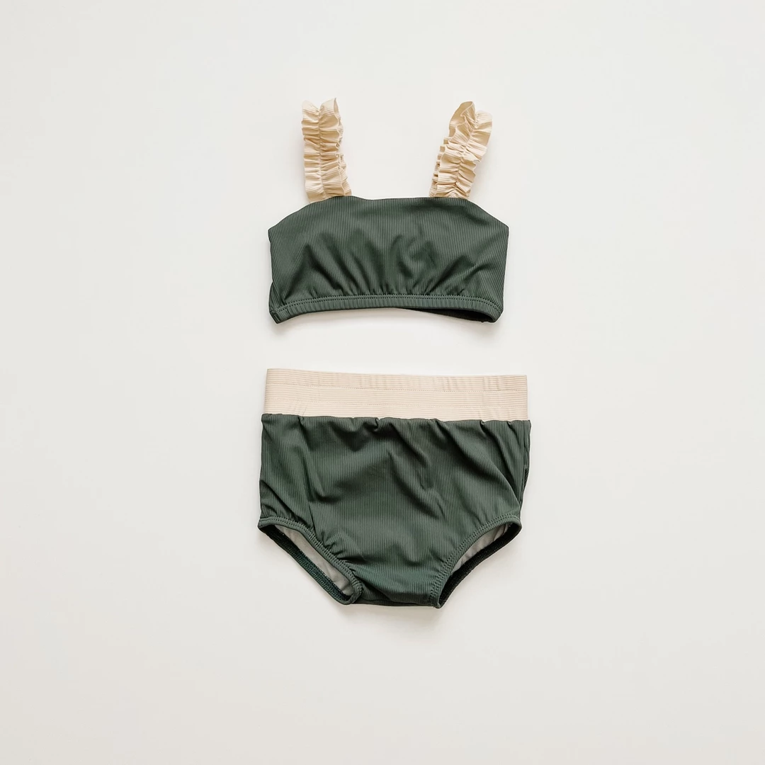 Orcas Lucille Deep Sea Strap Bandeau Bikini Set Swim 3 Orcas Lucille Deep Sea Strap Bandeau Bikini Set Swim