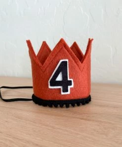 Cutest Little Party # 4 Copper Felt + Black Pom Trim + Black/white Crown Party Time