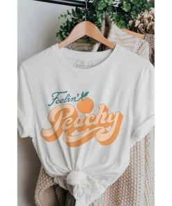 J+j Feeling Peachy White Tee Graphic Tees