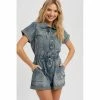 J+j Vintage Blue Denim Button Romper