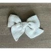 Mae + Skye Headwear Ecru Check Mini Pinwheel Bow Hair Clip
