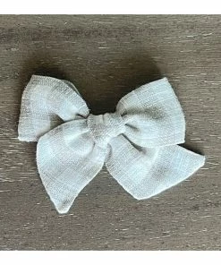 Mae + Skye Headwear Ecru Check Mini Pinwheel Bow Hair Clip