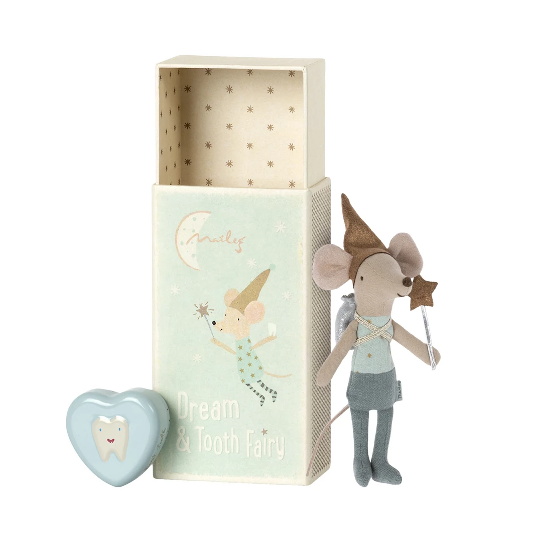 Maileg Blue Tooth Fairy Mouse Box + Toy Dolls + Plushies 3 Maileg Blue Tooth Fairy Mouse Box + Toy Dolls + Plushies
