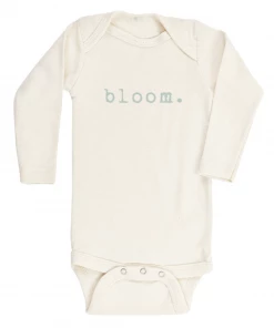 Tenth + Pine Bodysuits Bloom Sage + Natural Organic Long Sleeve Onesie