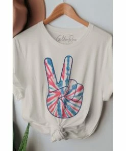 J+j Peace Sign Cream America Tee