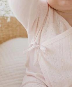 Jamie Kay Overalls + Rompers Rose Quartz Organic Cotton Pointelle Wrap Romper