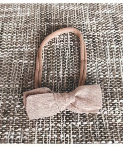 Mae + Skye Headwear Pink Crepe Petite Bow Headband