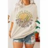 J+j Happy Camper Cream Oversized Tee