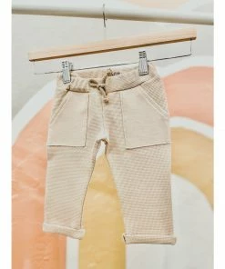 Evelina Apparel Beige Waffle Sweatpants