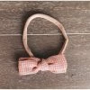 Mae + Skye Aurora Coral Gingham Petite Bow Headband Headwear