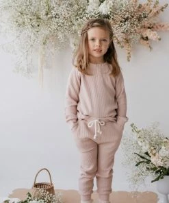 Jamie Kay Dusky Rose Organic Cotton Waffle Oliver Pants